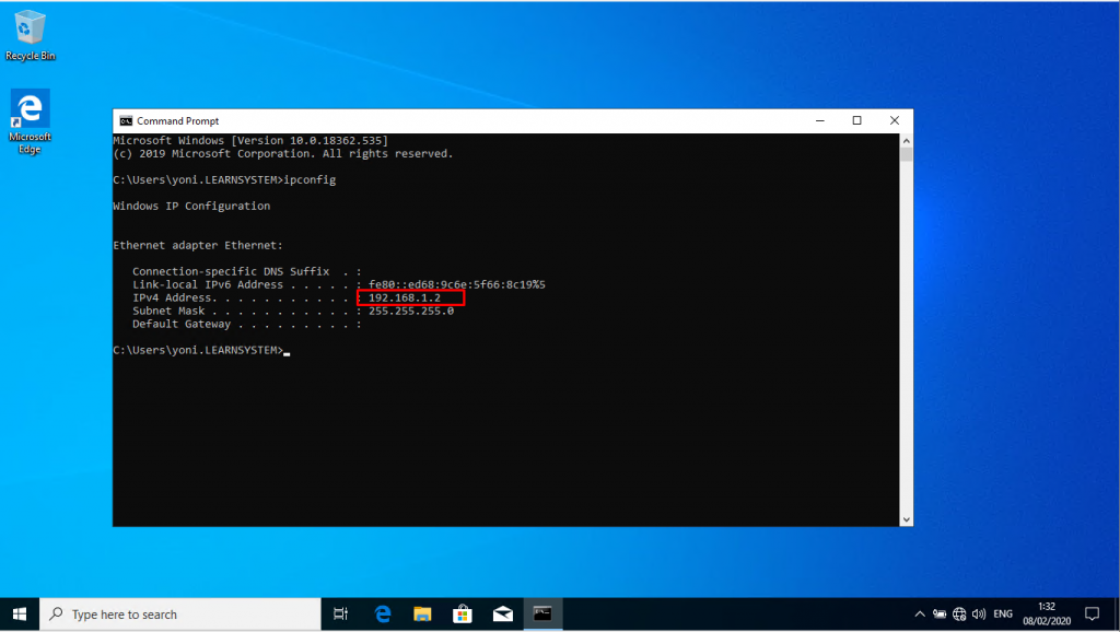 show ipconfig